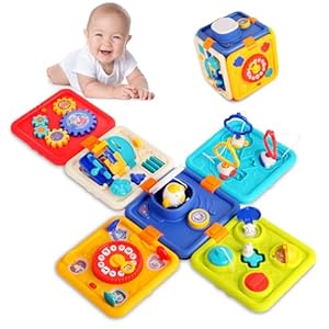 Montessori Toys for 1 2 Year Old Boy and Girl – Busy Board for 1 Year Old,Early Development Educational Activity Board Cube for Toddlers 2-4, Birthday Gifts for 1-4 Year Old Kids