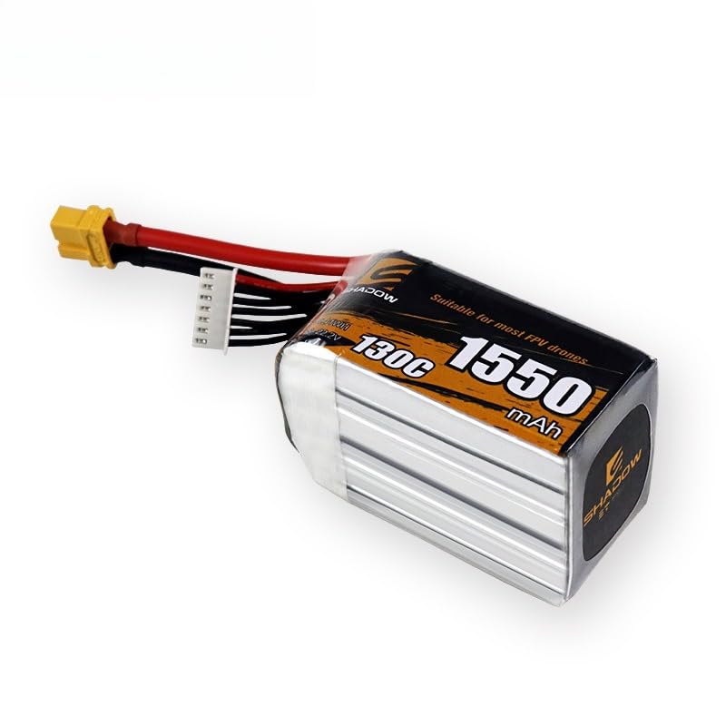 per Batteria LiPo da 1550 mAh 6S 22,2 V 130 C per RC per elicotteri, quadricotteri, droni Corsa FPV, con XT60