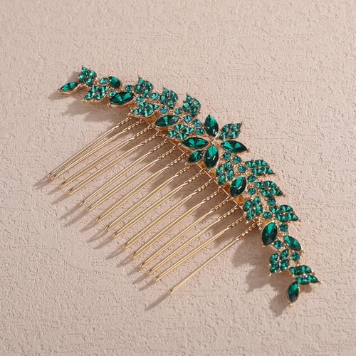 Peine vintage con flores y cristales para bodas miniatura 3