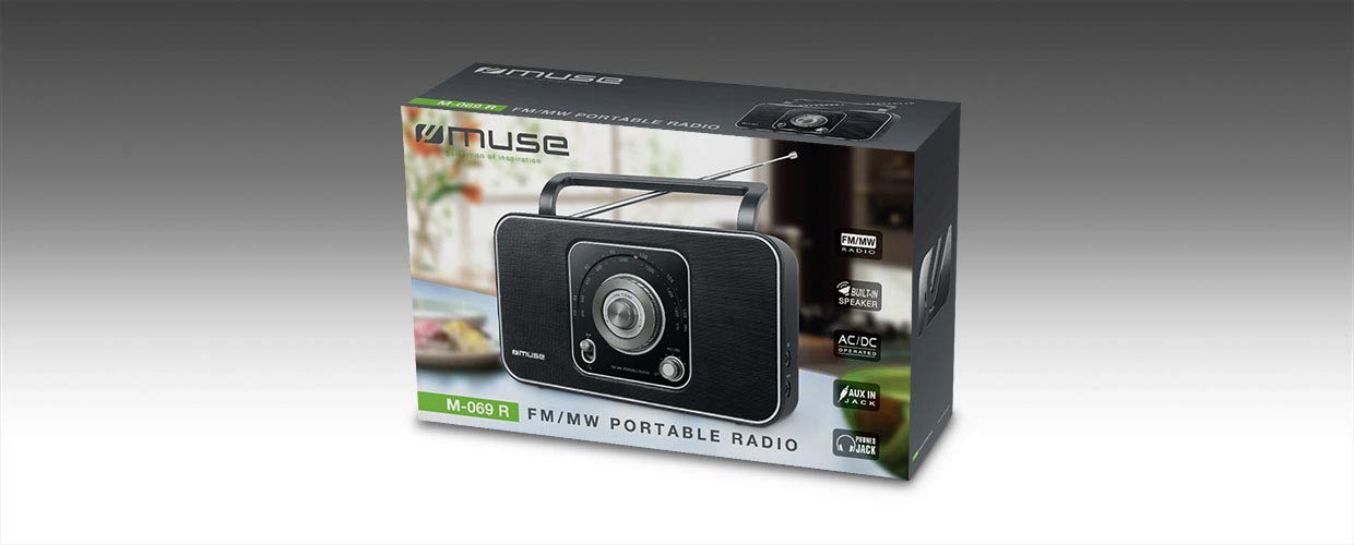 Radio portable - Tuner Analog FM/MW - Antenne FM téléscopique - Aliment MUSE - M069R