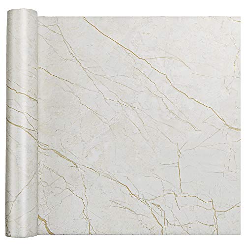 Homein Marble Paper Golden Beige Self Adhesive Decorative Matte Granite Vinyl Furniture Stick