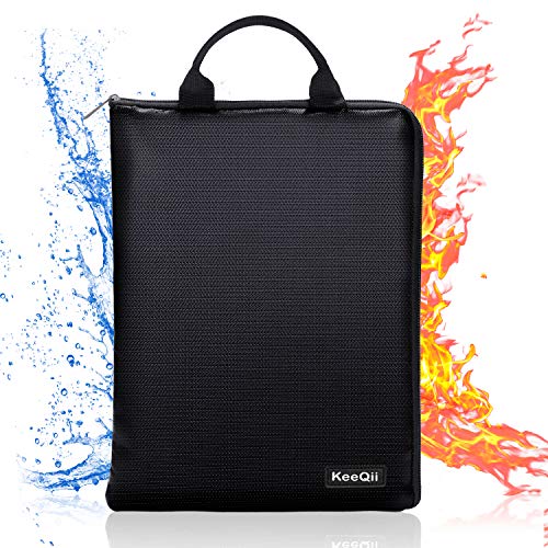 KeeQii Fireproof Document Bags (Upgraded 2020) Waterproof and Fireproof Money Bag, Fireproof Safe