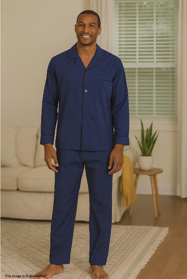 Image of Hanes Men's Woven Plain-Weave Pajama Set
