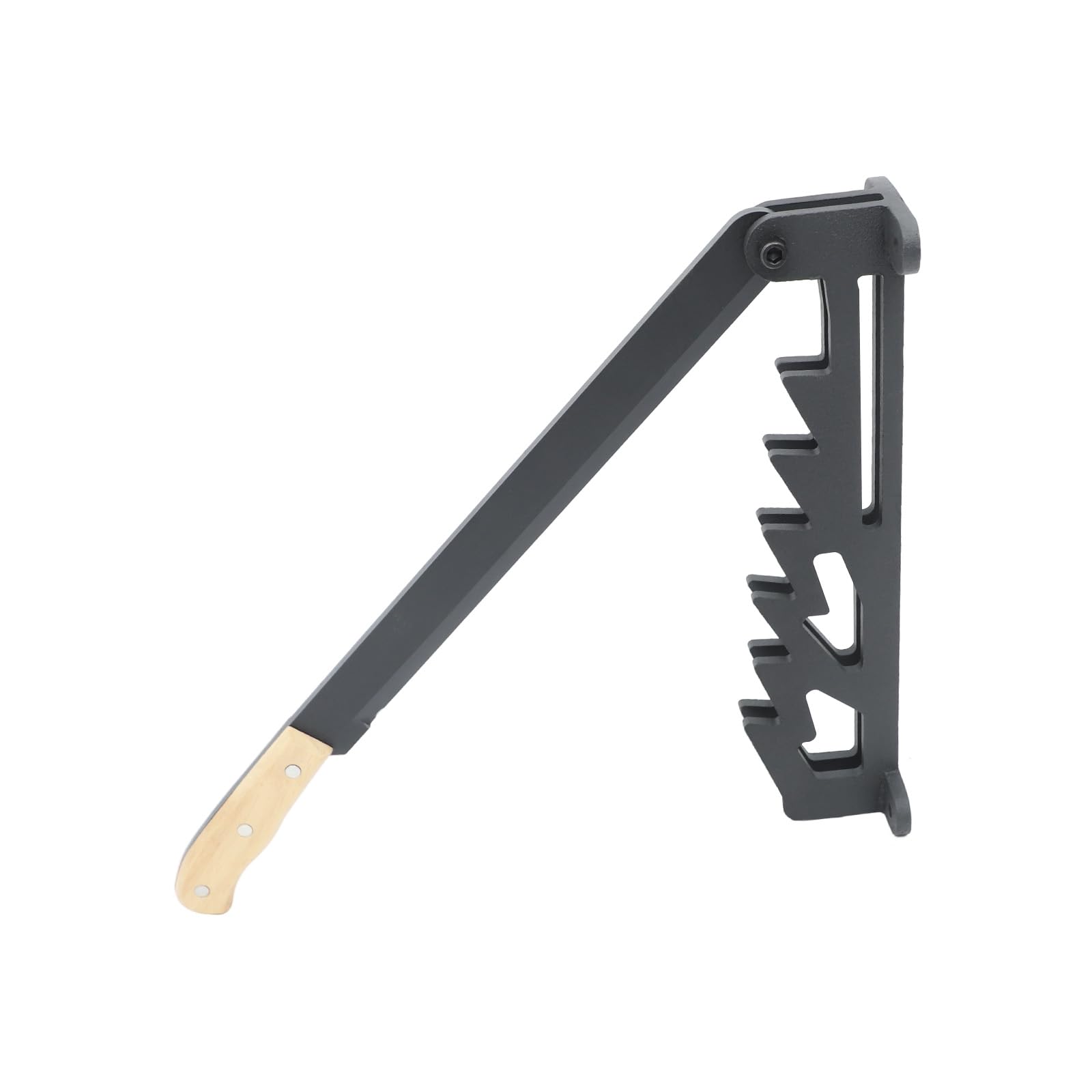 10 * 10 * 57,5 cm Spaccalegna manuale, angolo di apertura dell'impugnatura 0-180°, montaggio a parete, superficie di serraggio dentellata, ascia da spacco per legno secco e tenero (fino a 25 cm)