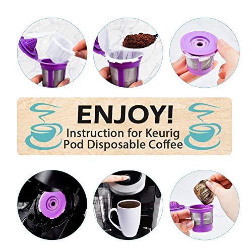 Image of CAPMESSO Disposable Coffee Filters with Lid Kerig Paper Filter for Reusable Single Serve Pods Compatible with Keurg 2.0 & 1.0 Coffee Maker (White, 200)