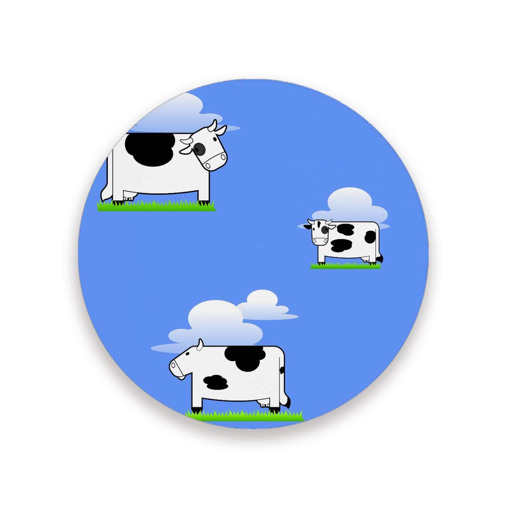 Dessous de verre absorbants céramique anti-rayures liège bleu ciel motif vache pour table