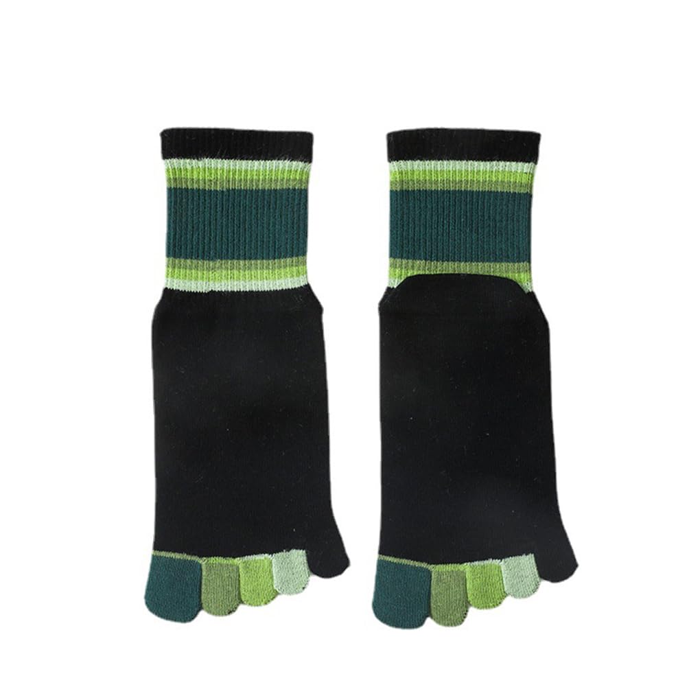 Calcetines de algodón para niños, calcetines de cinco dedos calcetines de rayas arco iris para niñas niños 2-10 años, 6 pares