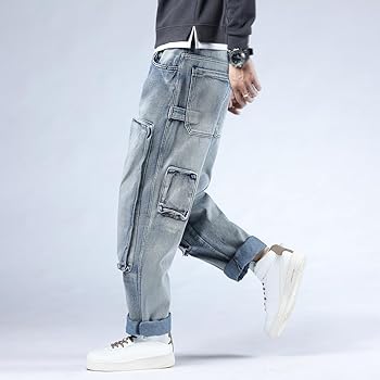 Amazon.com: XYGJZ Mens Hip Hop Baggy Jeans Relaxed Fit Skater