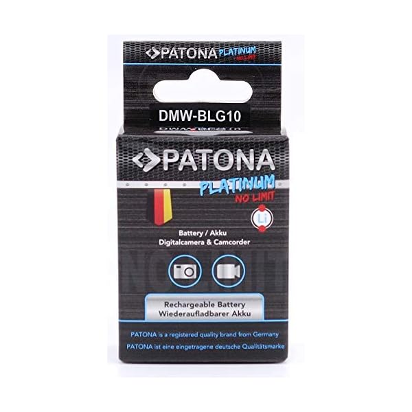 PATONA Platinum Akku DMW-BLG10-E DMW-BLE9 BP-DC15-E (1000mAh) Infochip, Intelligentes Akkusystem - Kompatibel mit Panasonic Lumix DC G110 GX9 TZ202 TZ202D TZ91 DMC TZ101 TZ81 GF6 GX7 GX80 LX100 S6 – Bild 5