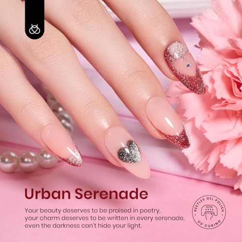 Image of Beetles Cat Eye Gel Nail Polish Set 6 Colors Glitter Red Purple Blue Nail Polish with Magnet Spring Gel Polish Soak Off U V Led Gifts for Women Girls Salon DIY Home