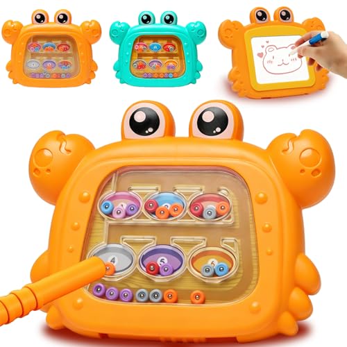 Juguete magnético laberinto, regalo para niñas, niños, 3 años, juguete para niñas, niños, graffiti, números y colores, juegos educativos (amarillo)