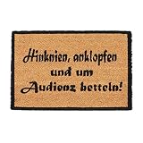Relaxdays, Natur/schwarz Fußmatte AUDIENZ, aus Kokosfasern, rutschfeste Türmatte, innen und draußen, BxT: 60 x 40 cm, Standard