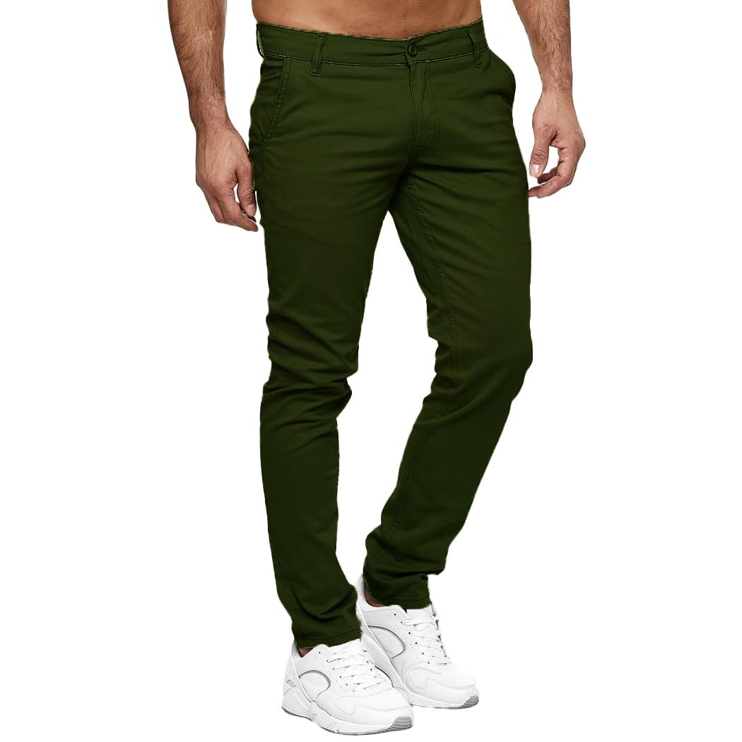 Elara Męskie Spodnie Chinosy Regular Slim Fit Stretch Chunkyrayan