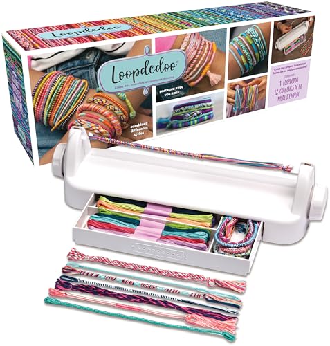 Goliath - LOOPDEDOO FR - Kit de Bracelets d'Amitié DIY pour Enfants dès 8 ans - Mode d'Emploi En Français - Métier à Tisser Rotatif Facile - 12 Fils 100%...
