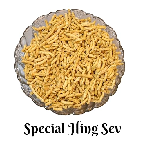 Image of SANTUSHTI NAMKEEN Special Hing Sev 200 g | Spicy & Flavorful Indian Snack with Strong Hing Aroma | Made in Pure Groundnut Oil | Crispy Crunchy Sev for Tea Time, Chaat, Travel & Everyday Snacking