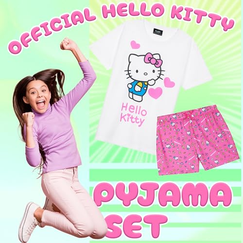 Hello Kitty Girls Pajamas for Kids Teenagers Short PJs for Girls Kawaii Clothes2