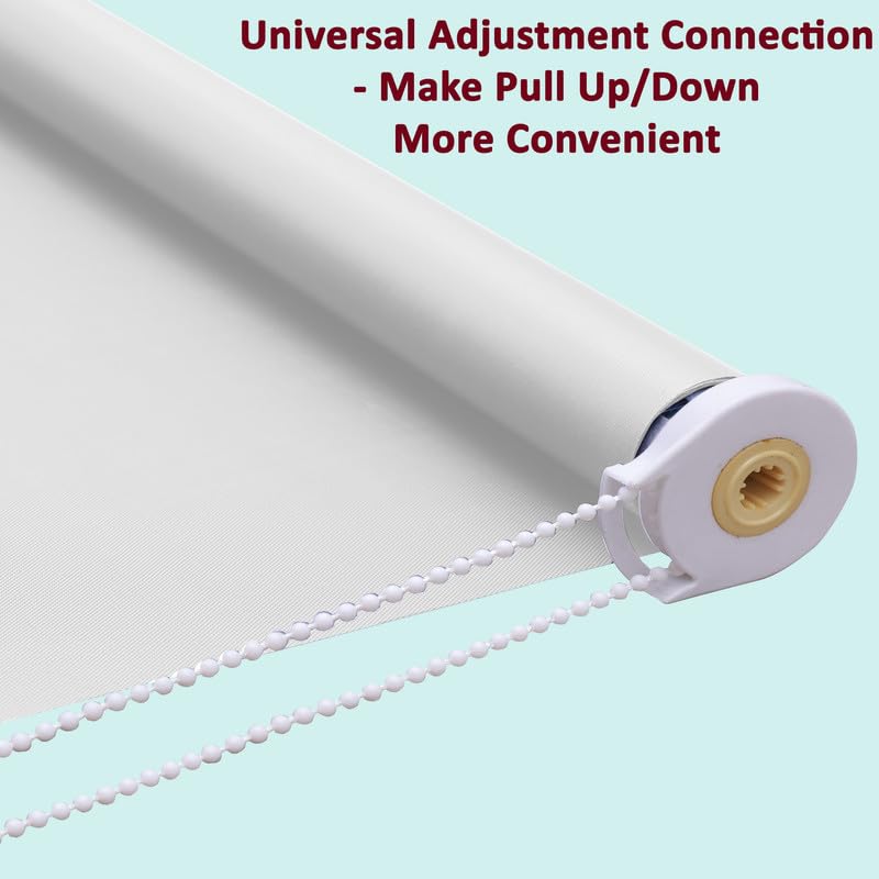 Image of Roller Blinds 300 GSM Polyester Fabric Waterproof & Sun Blockage Corded Roll Up and Down Blinds Curtains for Window, Door, Balcony (White Color 2.5 X 12 Feet, Pack of 1 Piece)