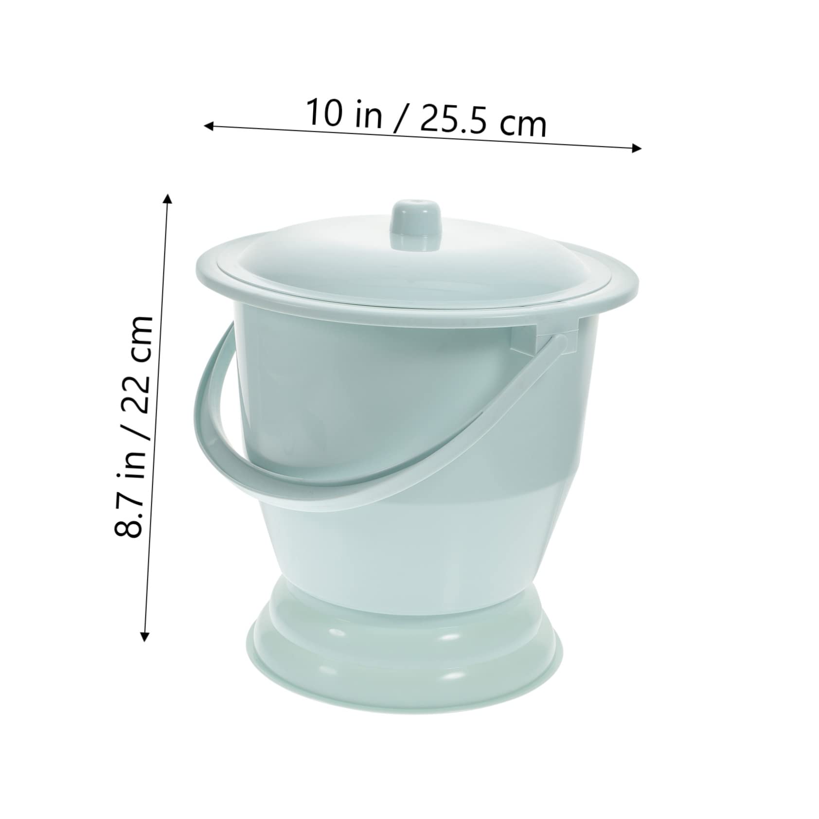 IWOWHERO Handheld Urinal Pail Pot with Lid Thickened Plastic Design Blue Compact Size for Overnight Relief