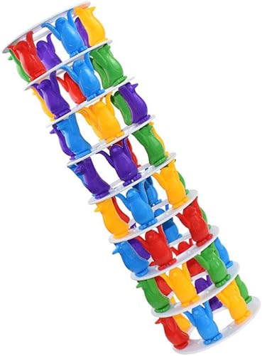TOYANDONA Pingüino Bloque de construcción de juguete Pingüino Torre apilamiento creativo Juguetes de apilamiento de habilidades motoras finas Juegos