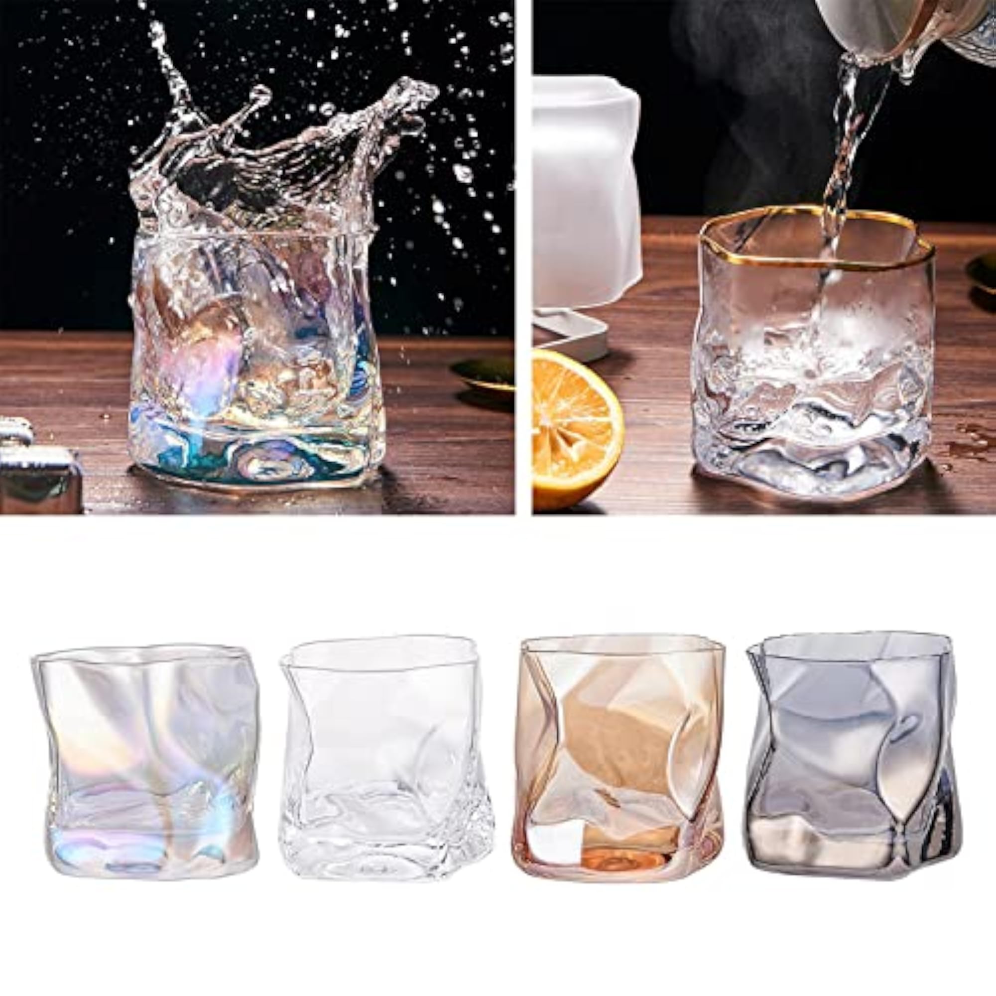 Creative Cocktail Glass Drinking Mug, Transparent Design