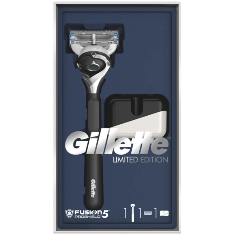 Gillette Fusion5 Proshield Black Razor + Stand