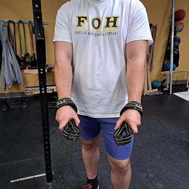 Force of Habit Figure 8 Lifting Straps Thick Cotton Webbing 1.5 Wide Closed Single Loop Reinforce Stitching Black Sold in Pairs