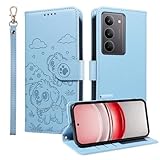 Flip Leather Wallet Phone Case for Realme C75X Cases with Card Slot Leather Covers （Sky Blue）