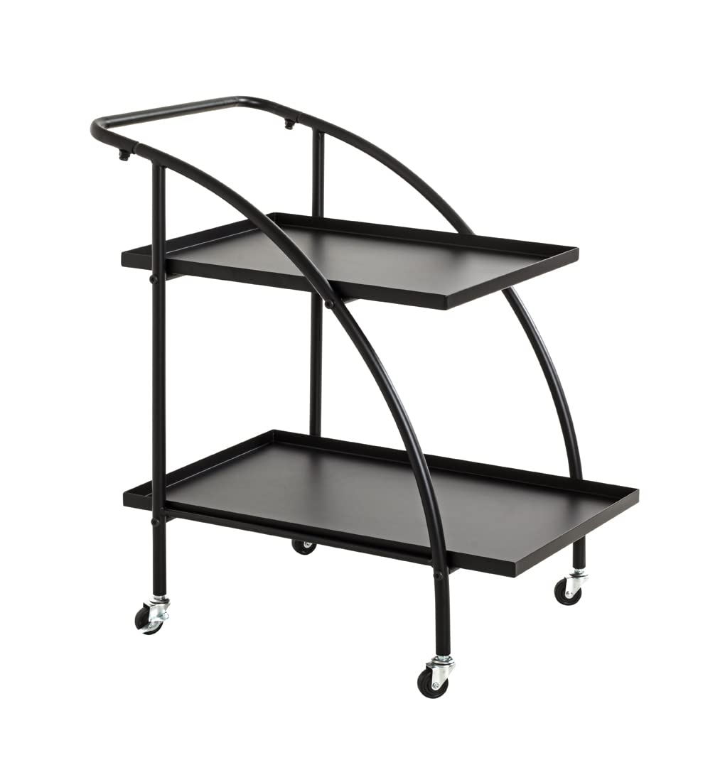 HAKU Carrello di servizio nero, metallo - Dim. L 68 cm x A 71 cm x P 42 cm, Stile Moderno