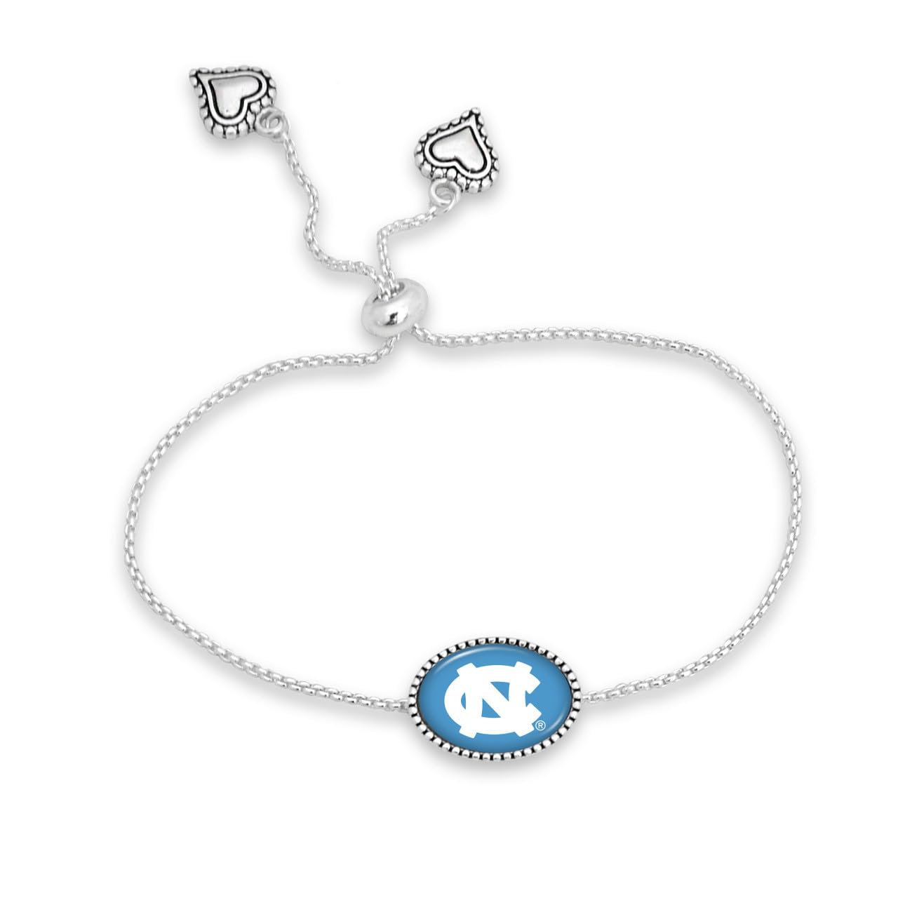 From the Heart North Carolina Tar Heels Kennedy Bracelet Adjustable Slider Bead Jewelry Gift Licensed UNC