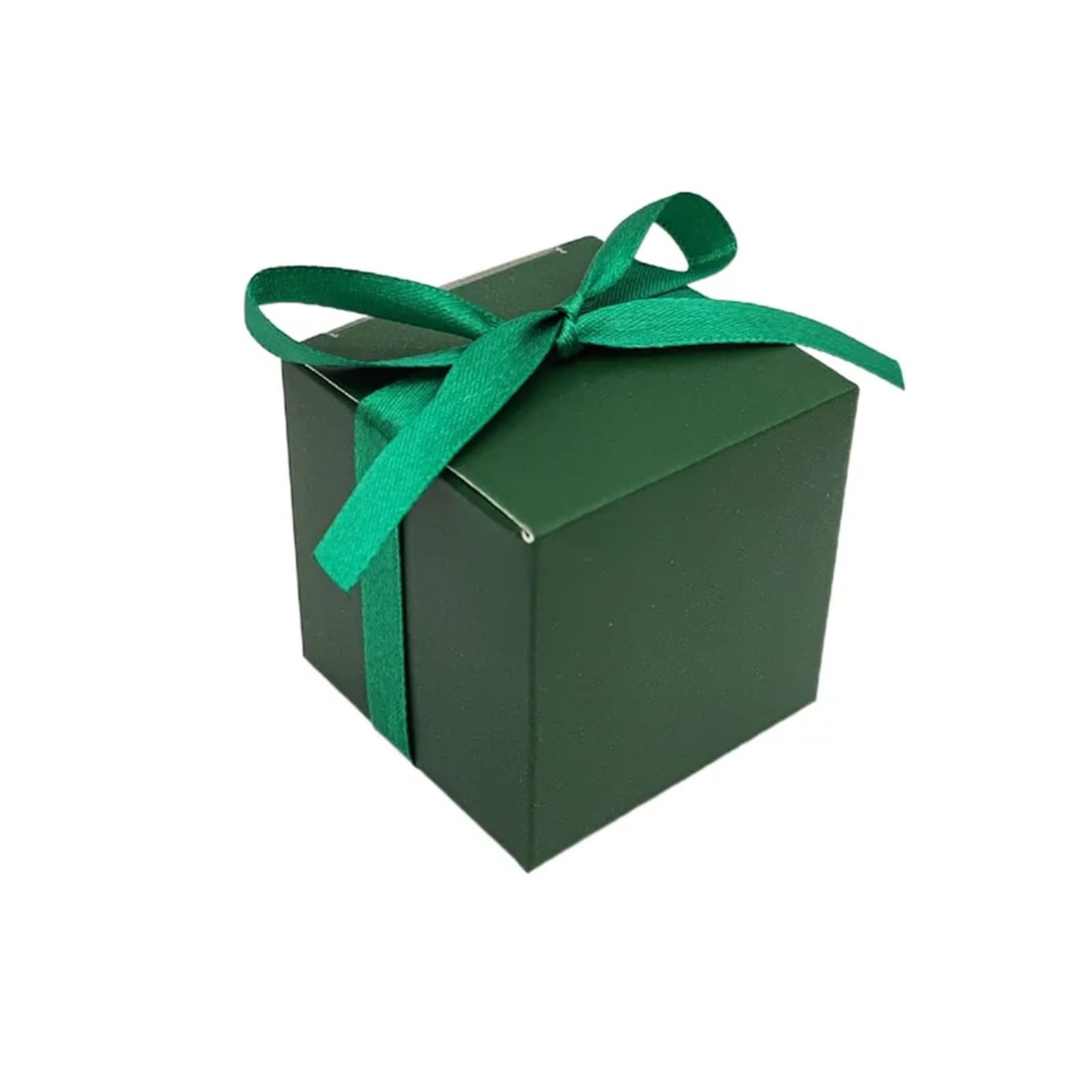 Pudełka na prezenty Pudełka na upominki weselne 100 szt. Pudełko cukierki Kwadratowe słodkie opakowanie ze wstążką Materiały urodzinowe(Dark Green)