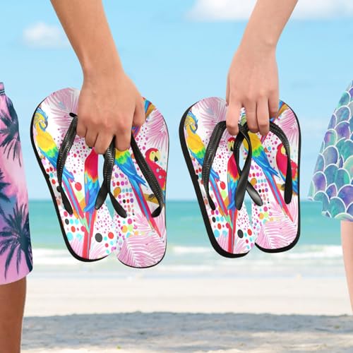 STAYTOP Colorful Parrots Flip Flops Sandals of Men's & Women's,Sandals Beach Slippers Shower Slides4