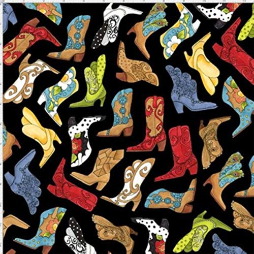 Loralie Whoa Girl 692 318 Black Boot Toss BTY