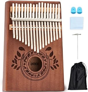 UNOKKI Kalimba Thumb Piano - Kalimba 17 Key Musical Instruments with Kalimba Song Book Instructions, Tuning Hammer & More! Thumb Piano for Kids & Adults - Easy to Learn Finger Piano (Chocolate Brown)