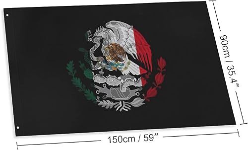 Miniatura 5 de Bandera mexicana de 3 x 5 pies, para interiores y exteriores, impresión de una sola cara, a prueba de decoloración, color 3