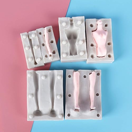 Miniatura 4 de WYD Juego de 7 moldes de silicona para hombres y mujeres brazos y piernas humanos 3D Jelly Sugar Chocolate Fondant modelo de muñeca para hacer cera