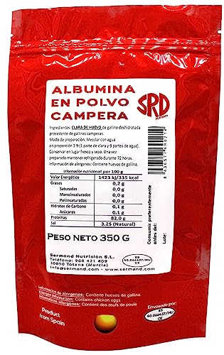 Clara de Huevo en Polvo Campera (350 g) | Albumina | Huevos Pasteurizados | Huevos Deshidratados | Productos Sin Lactosa | Sin Gluten | En Bolsa Zip