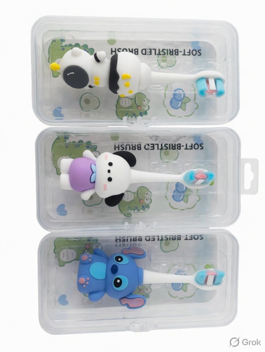 Cartoon Design Soft Tooth Brush, ultra Soft Bristles Toothbrush for 2-7 Years old Children, Manual Toothbrush for Kids, (Pack of 1 Random character)-image-34