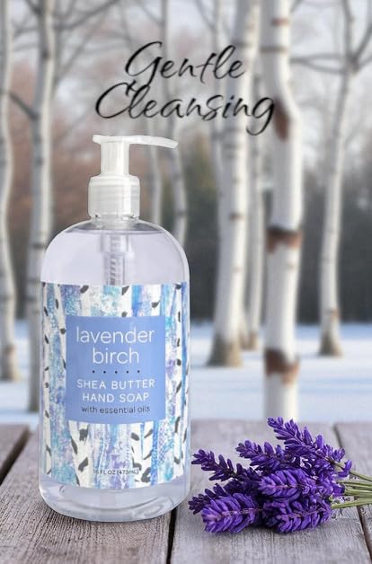 Miniatura 3 de Greenwich Bay Trading Jabón de manos de abedul de lavanda  Botella de 16 onzas líquidas  Jabón líquido hidratante para manos con lavanda calmante y