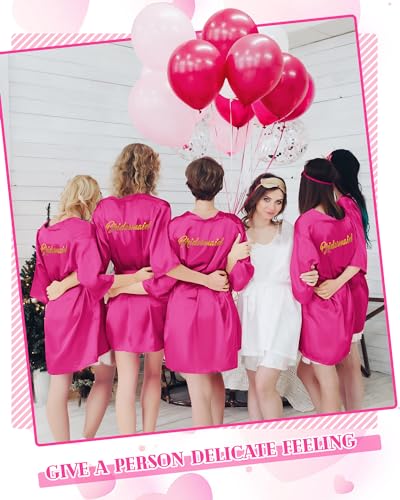 Image of Jecery Women Bride Kimono Robe Embroidered Getting Ready Satin Bridesmaid Robes for Wedding Party Bridal Shower