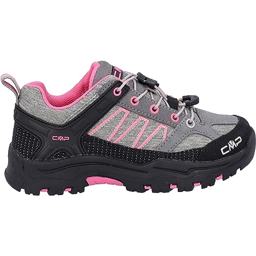 CMP Kids Sun Hiking Shoes, Zapatos de Trekking, Cemento-Rosa flúor, 35 EU