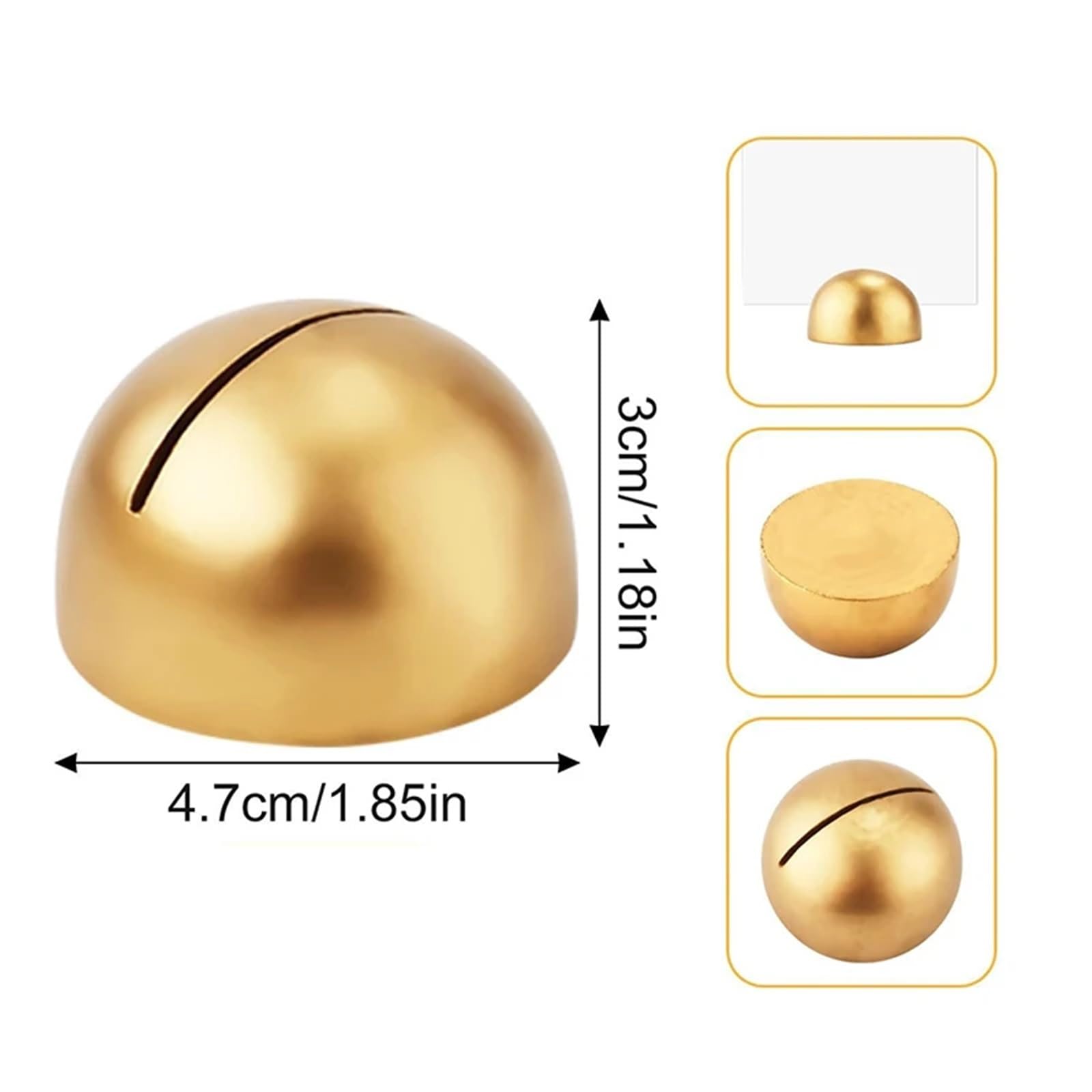 Goldene Tischkartenhalter, 12 Stück, Holz-Memo-Clip-Ständer for die Dekoration von Tischnummern bei Hochzeiten