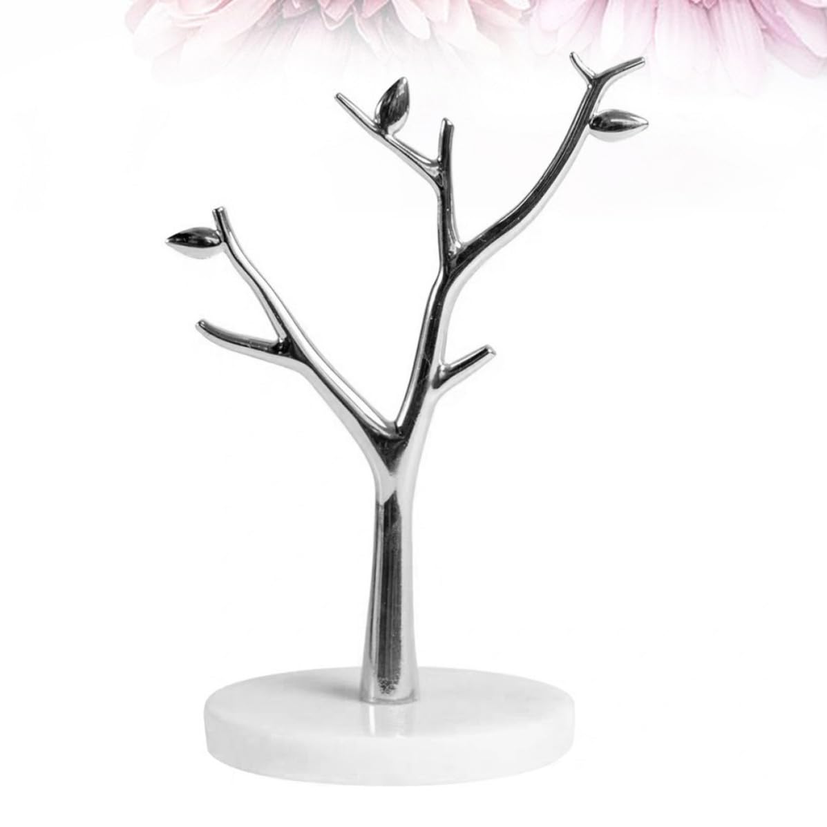 TEHAUX Expositor de Joyas Forma de Árbol de Mármol Plata para Anillos