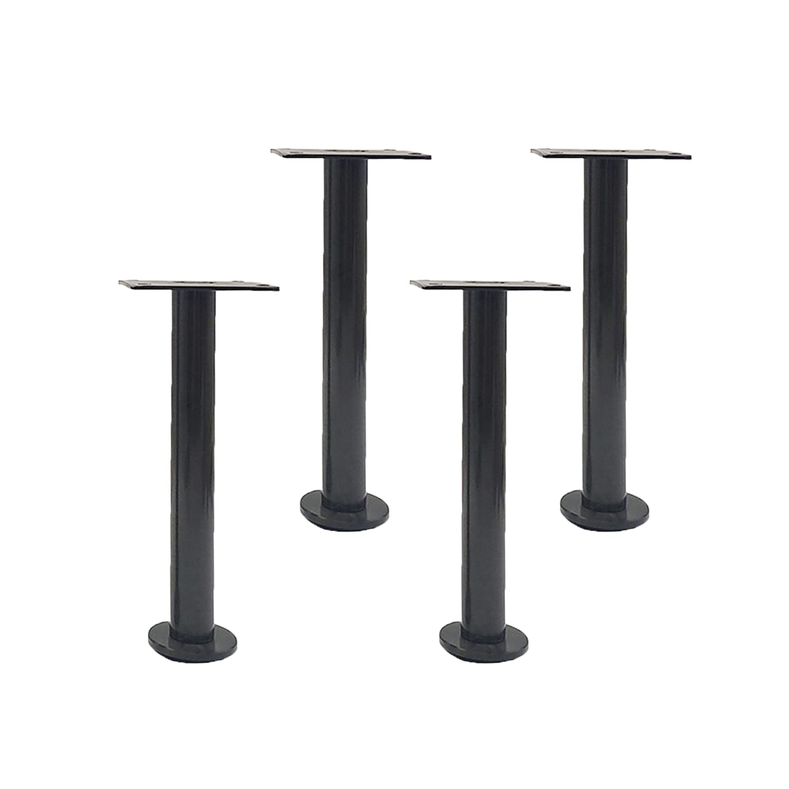 Nogi meblowe, stopy, regulowane, sofa, szafka ze stali nierdzewnej, szafki stołowe, metalowa kanapa, biurko, podnóżki, czarne, 4 sztuki (15 cm)