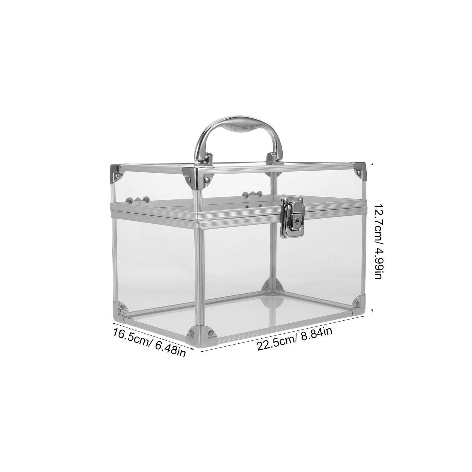 Aufbewahrungsbox 22,5x16,5x15cm Acryl für Schallplatten und Cds mit Griff Leichter Schutz und Modernes Design für Zuhause und Partys