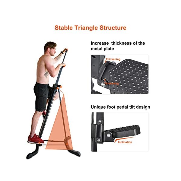 RELIFE-REBUILD-YOUR-LIFE-Vertical-Climber-for-Home-Gym-Folding-Exercise-Cardio-Workout-Machine-Stair-Stepper-Newer-Version Vertical Climber Exercise Machine for Home Gym with 4 Metal Guide Rails Folding Exercise Climber Cardio Workout Machine 5-Level Resistance Stair Stepper Newer Version,Easy to Assemble