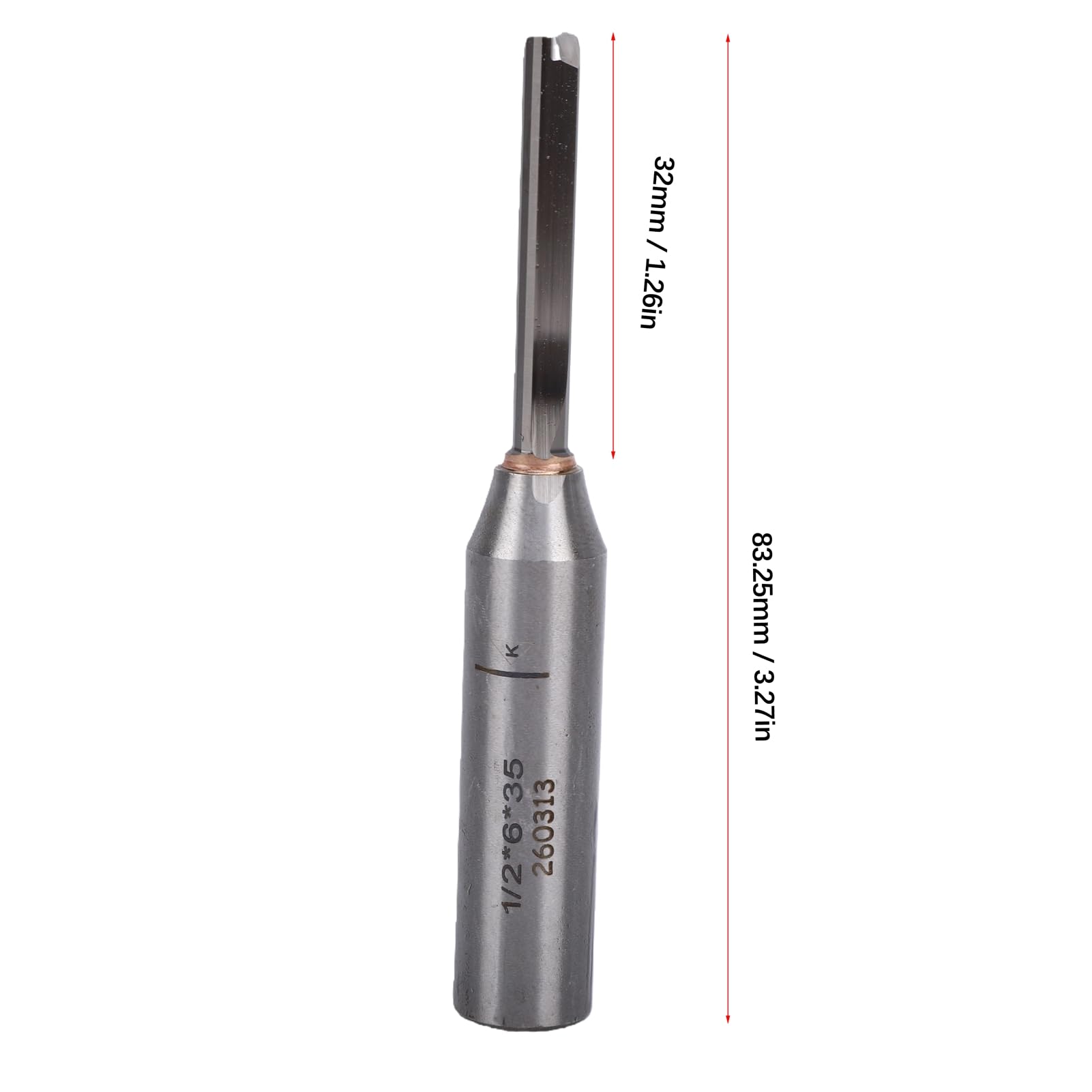 HEEPDD Frez Prosty 6 Mm X 35 Mm, średnica Chwytu 1/2 Cala | Stal węglika wolframu Ti, automatyczne centrum obróbcze CNC, profilowanie rowków, bez wibracji, produkcja z dużą prędkością