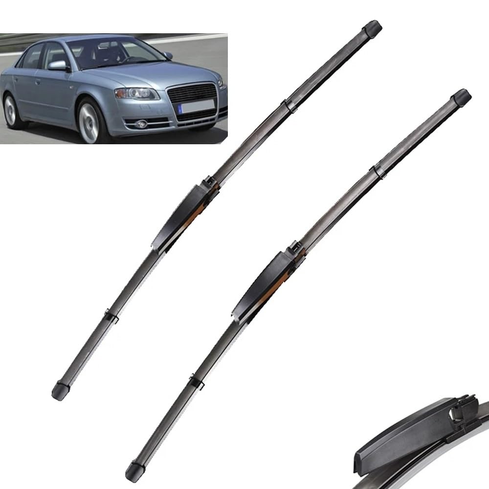 Jakość OEM Zestaw ostrzy wycieraczek przedniej szyby dla Audi A4 S4 RS4 B6 B7 2003 2004 2005 2004 2005 2006 2007 2008 2009 dla A6 C5 01-05 Idealnie pasuje do szyb