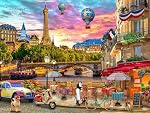 Vermont Christmas Company Parisian Sunset Jigsaw Puzzle 550 Piece - Large Pieces - Fully Interlocking & Randomly Shaped - 24" x 18"