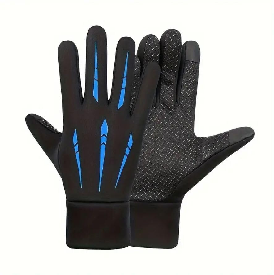 Full Finger Touchscreen Protective Gloves for Motor Cycle/Bike/Moto Cross/Outdoor Sports Bicycle Cycling/Racing/Driving/Riding, Neoprene, Lycra, Mesh fabric, Microfiber (Free Size) (Blue)
