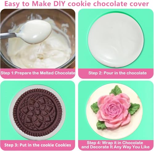 Image of Sidosir 3Pcs Oreo Cookie Chocolate Silicone Mold, 6-Cavity Round Cylinder Oreo Chocolate Cover Molds for Candy, Silicone Baking Molds for Mini Cakes, Jelly